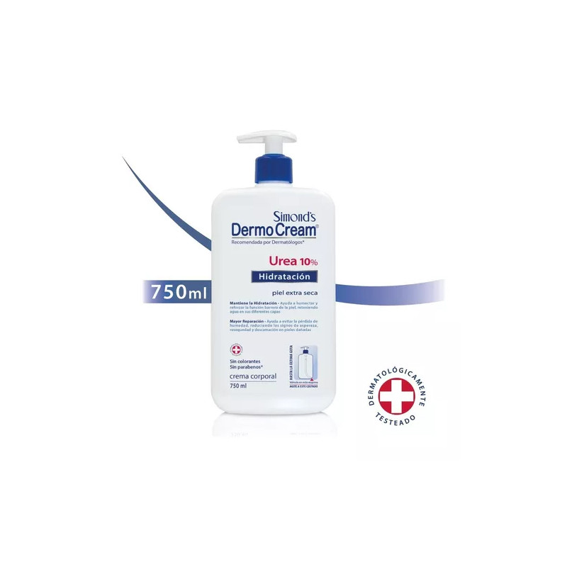 Simond´s Dermo Cream Hidratación Urea 10% Piel Seca 750ml.